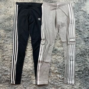 Women’s Small Adidas Leggings Set of 2 - 1 Black & 1 Gray